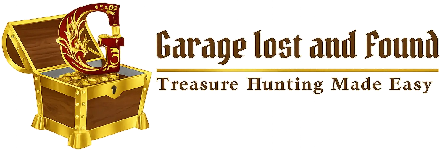 Logo for 'Garage Lost Treasure Hunt' featuring a trophy and themed text.