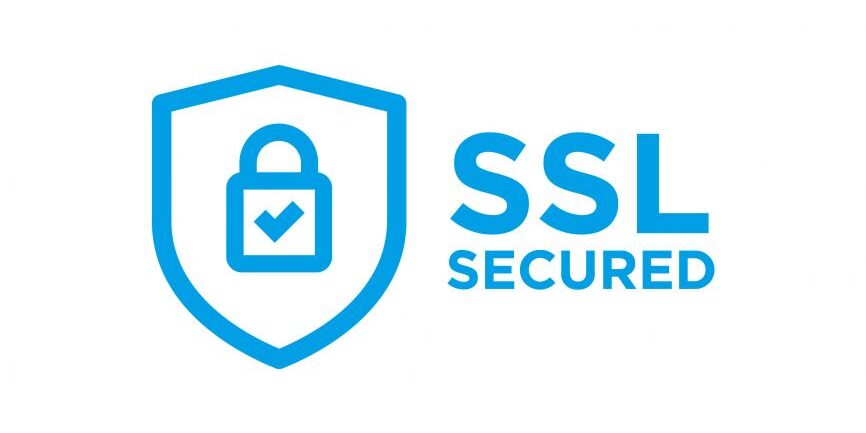 SSL secured icon with padlock and shield.